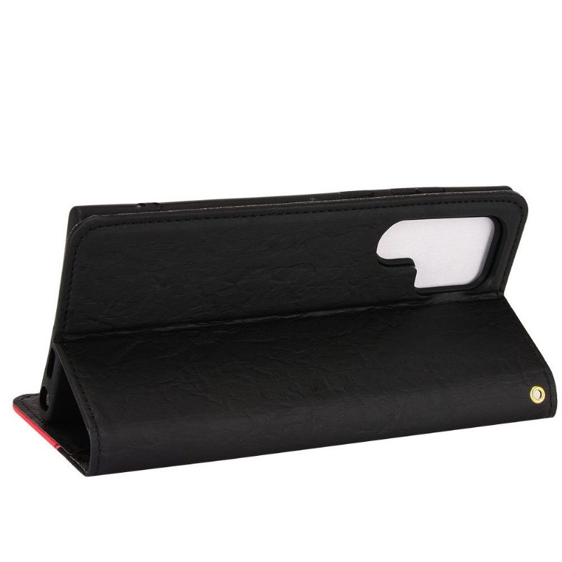 Folio-hoesje voor Samsung Galaxy S22 Ultra 5G Anti-fall Retro Kunstleer