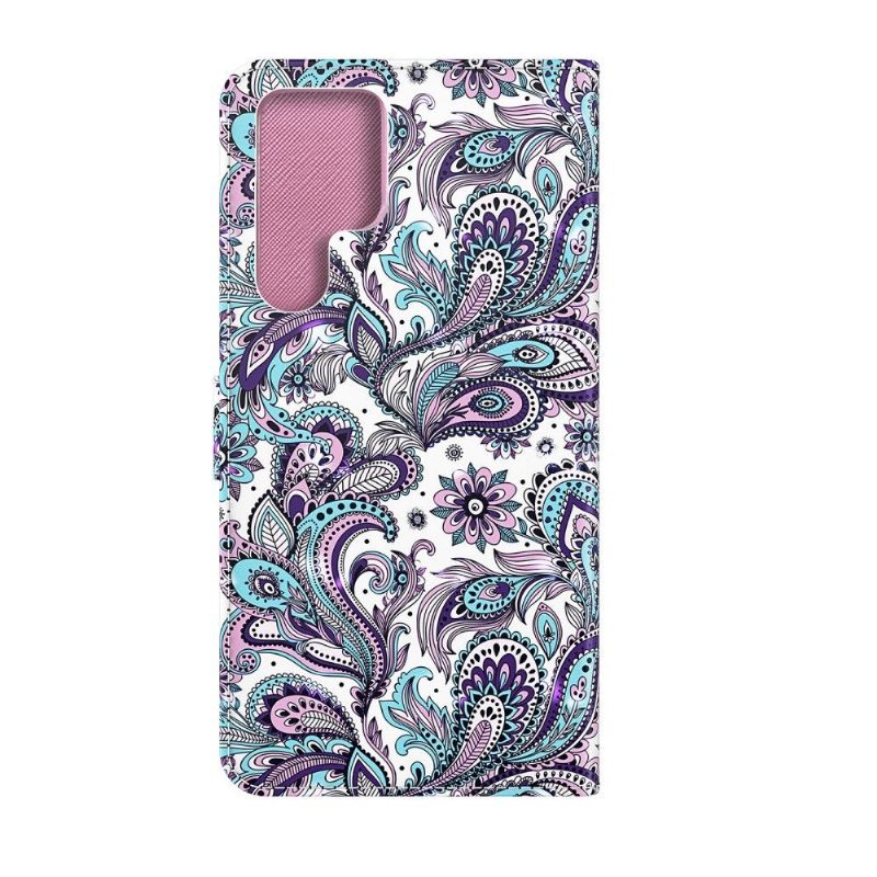 Folio-hoesje voor Samsung Galaxy S22 Ultra 5G Paisley-bloem