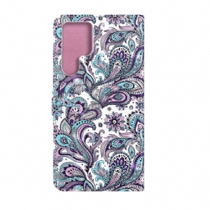 Folio-hoesje voor Samsung Galaxy S22 Ultra 5G Paisley-bloem