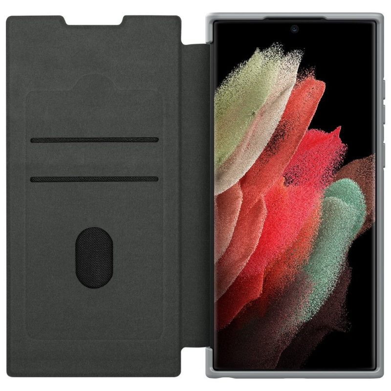 Folio-hoesje voor Samsung Galaxy S22 Ultra 5G Qin Pro-serie Flip