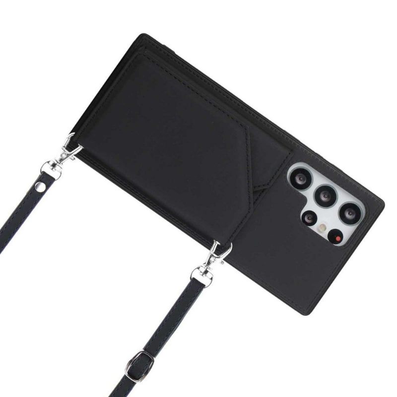Hoesje voor Samsung Galaxy S22 Ultra 5G Aude Lanyard Met Meerdere Compartimenten