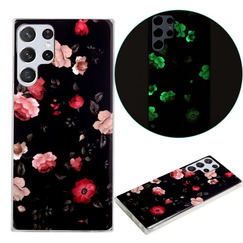 Hoesje voor Samsung Galaxy S22 Ultra 5G Lichtgevende Bloemen