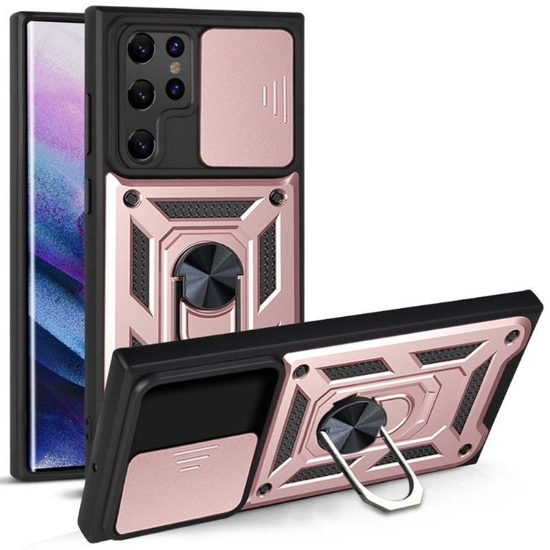 Hoesje voor Samsung Galaxy S22 Ultra 5G Ondersteuningsfunctie Voor Cameraschuif
