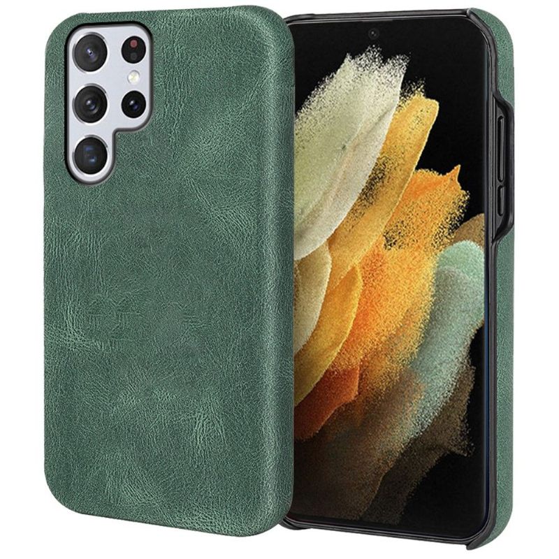 Hoesje voor Samsung Galaxy S22 Ultra 5G Slank Zakelijk Kunstleer