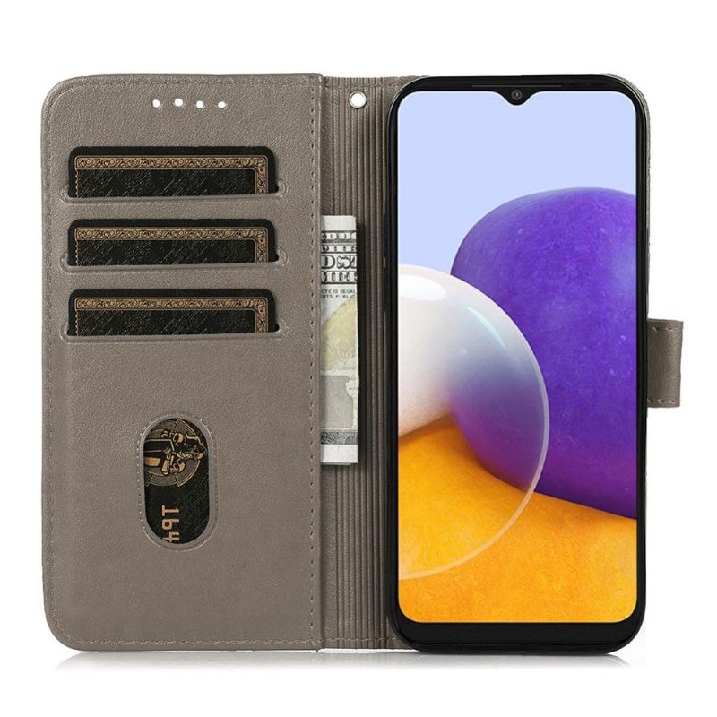 Leren Hoesje voor Samsung Galaxy S22 Ultra 5G Folio-hoesje Leereffect Raster Flap