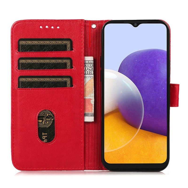 Leren Hoesje voor Samsung Galaxy S22 Ultra 5G Folio-hoesje Leereffect Raster Flap