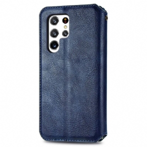 Leren Hoesje voor Samsung Galaxy S22 Ultra 5G Kub Design-kaarthouder