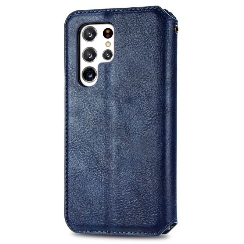 Leren Hoesje voor Samsung Galaxy S22 Ultra 5G Kub Design-kaarthouder