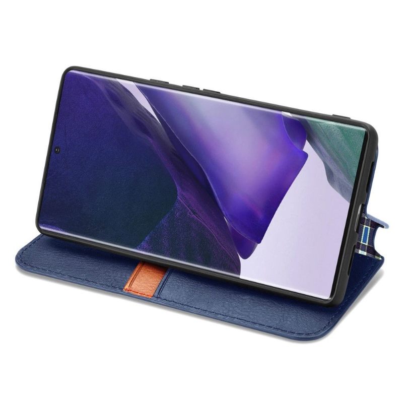 Leren Hoesje voor Samsung Galaxy S22 Ultra 5G Kub Design-kaarthouder