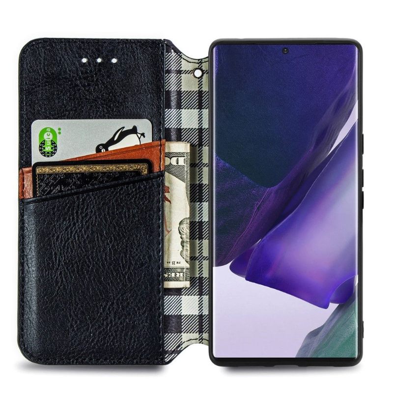 Leren Hoesje voor Samsung Galaxy S22 Ultra 5G Kub Design-kaarthouder