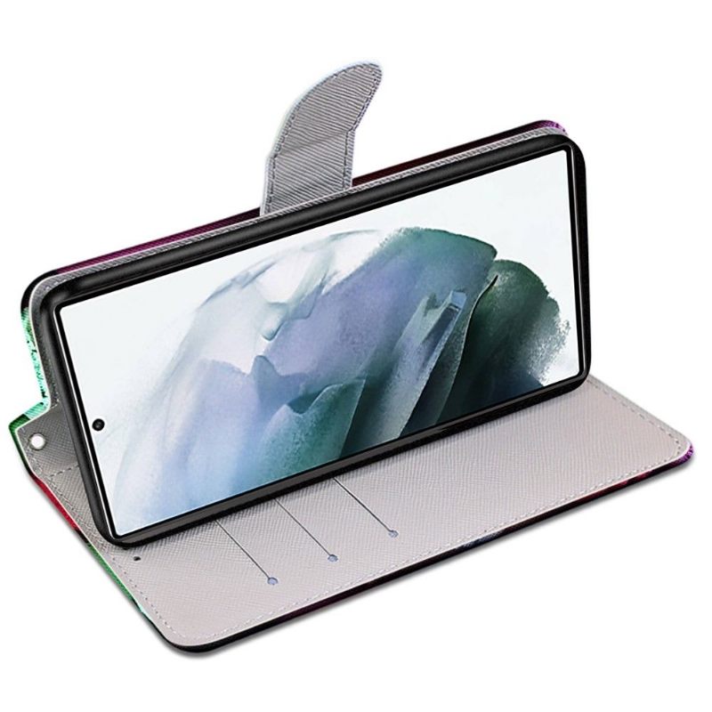 Leren Hoesje voor Samsung Galaxy S22 Ultra 5G Macarons