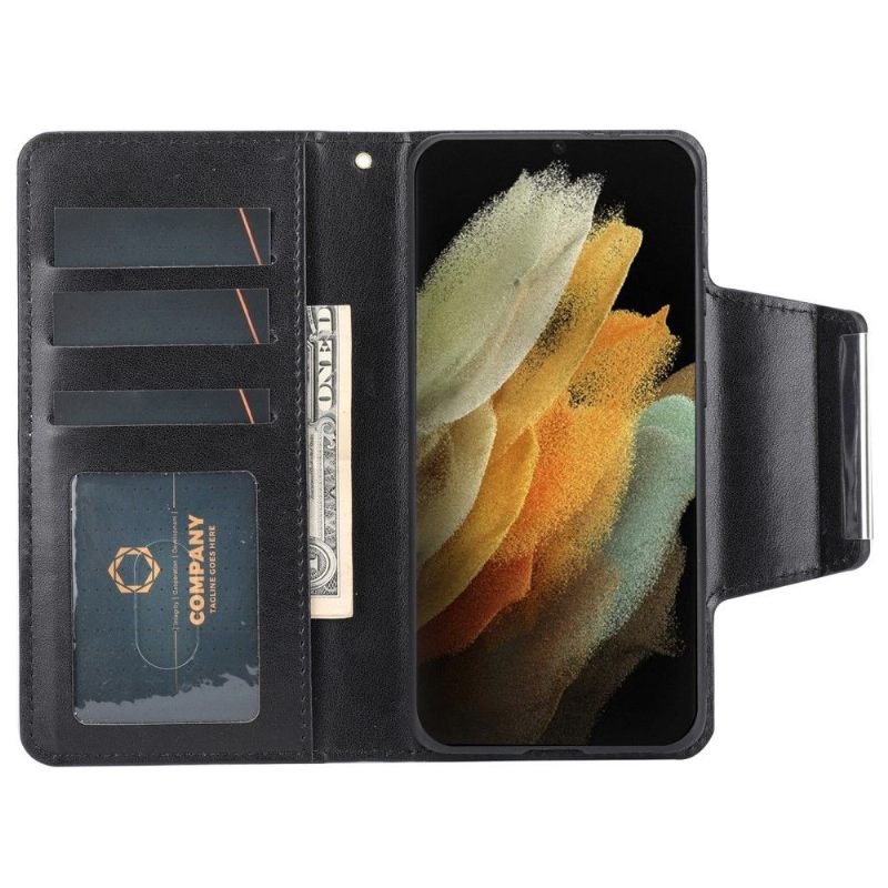 Telefoonhoesje Leren Hoesje voor Samsung Galaxy S22 Ultra 5G Bescherming Diamanten Bloemen