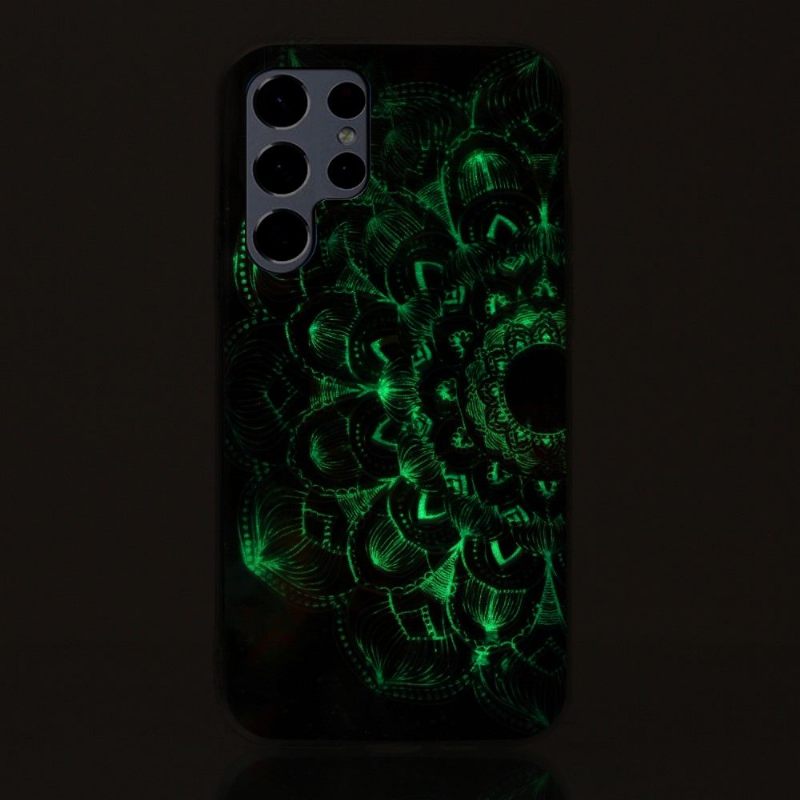 Telefoonhoesje voor Samsung Galaxy S22 Ultra 5G Lichtgevende Kleurrijke Mandala
