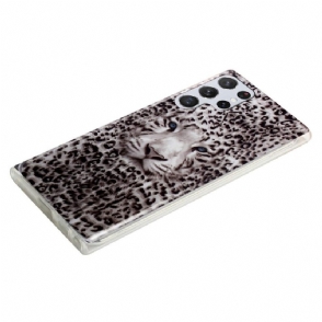 Telefoonhoesje voor Samsung Galaxy S22 Ultra 5G Lichtgevende Sneeuwluipaard