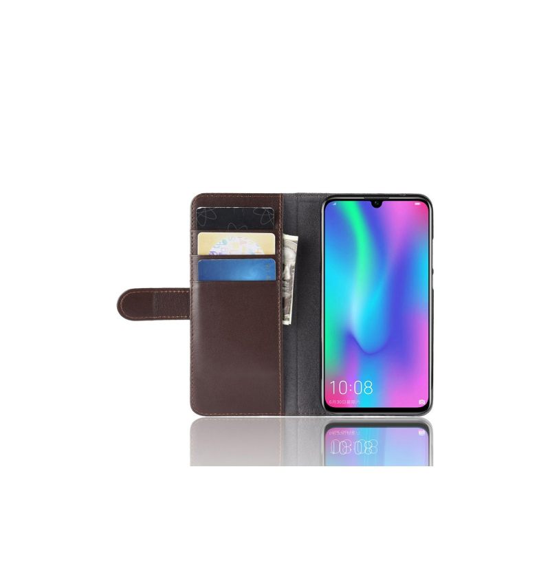 Folio-hoesje voor Honor 10 Lite Premium Leren Kaarthouder - Bruin