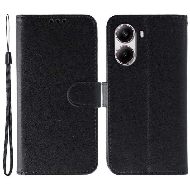 Flip Case Leren Poco X7 Pro 5g Leerlook Met Bandje