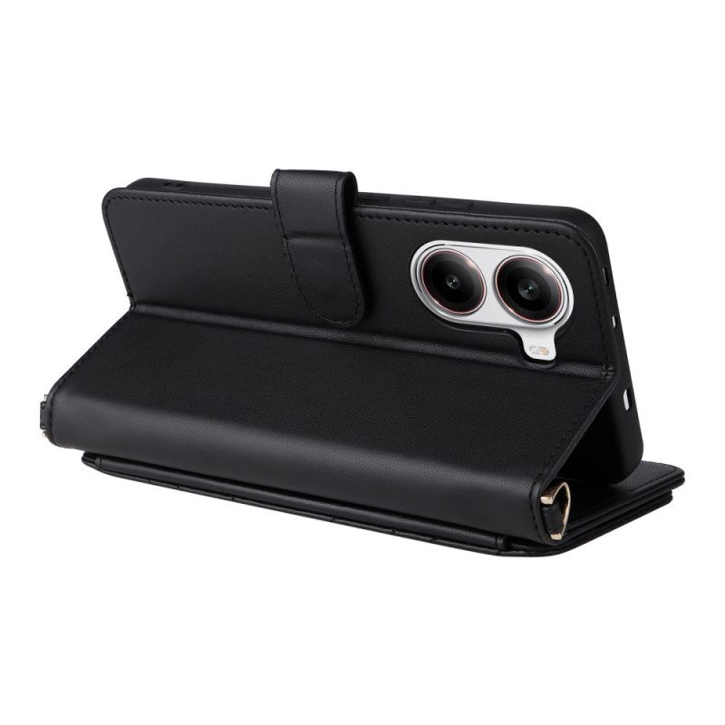 Flip Case Leren Poco X7 Pro 5g Multifunctioneel Gewatteerd