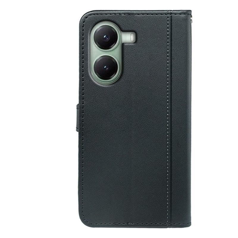 Flip Case Leren Poco X7 Pro 5g Premium Met Bandje