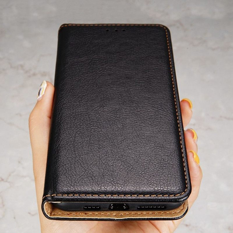 Folio-hoesje Poco X7 Pro 5g Gestructureerd Imitatieleer Bescherming Hoesje