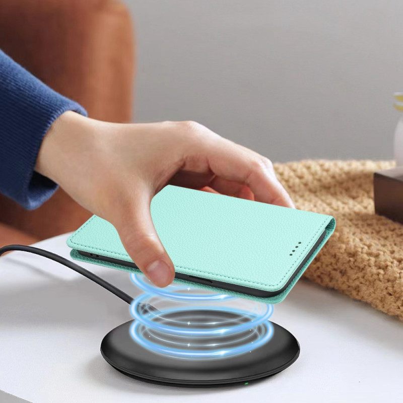 Folio-hoesje Poco X7 Pro 5g Gestructureerd Leereffect Rfid-blokkering