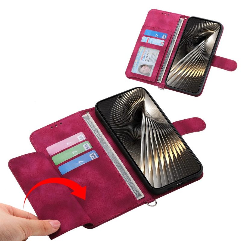 Folio-hoesje Poco X7 Pro 5g Telefoonhoesje Bloemenpatroon Met Riem En Schouderriem