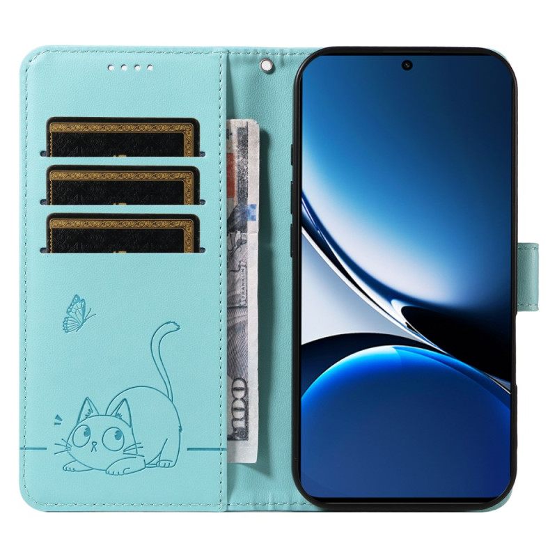 Folio-hoesje Poco X7 Pro 5g Telefoonhoesje Kattendesign Met Bandje