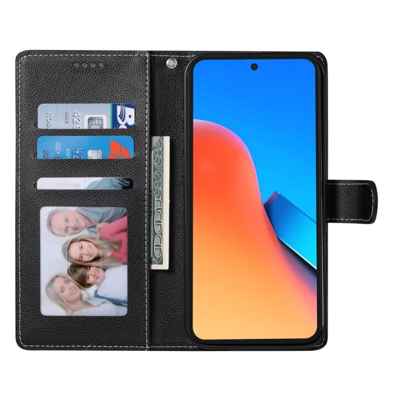 Folio-hoesje Poco X7 Pro 5g Telefoonhoesje Lychee Leerstijl