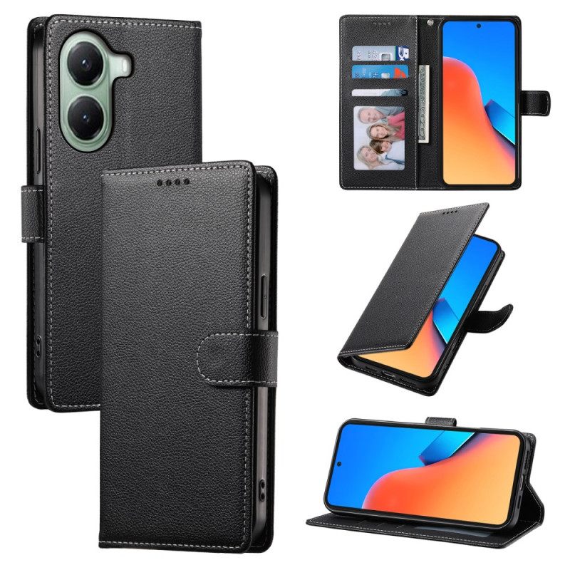 Folio-hoesje Poco X7 Pro 5g Telefoonhoesje Lychee Leerstijl
