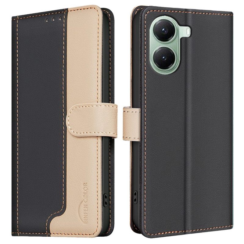 Folio-hoesje Poco X7 Pro 5g Telefoonhoesje Tweekleurige Binfen-kleur