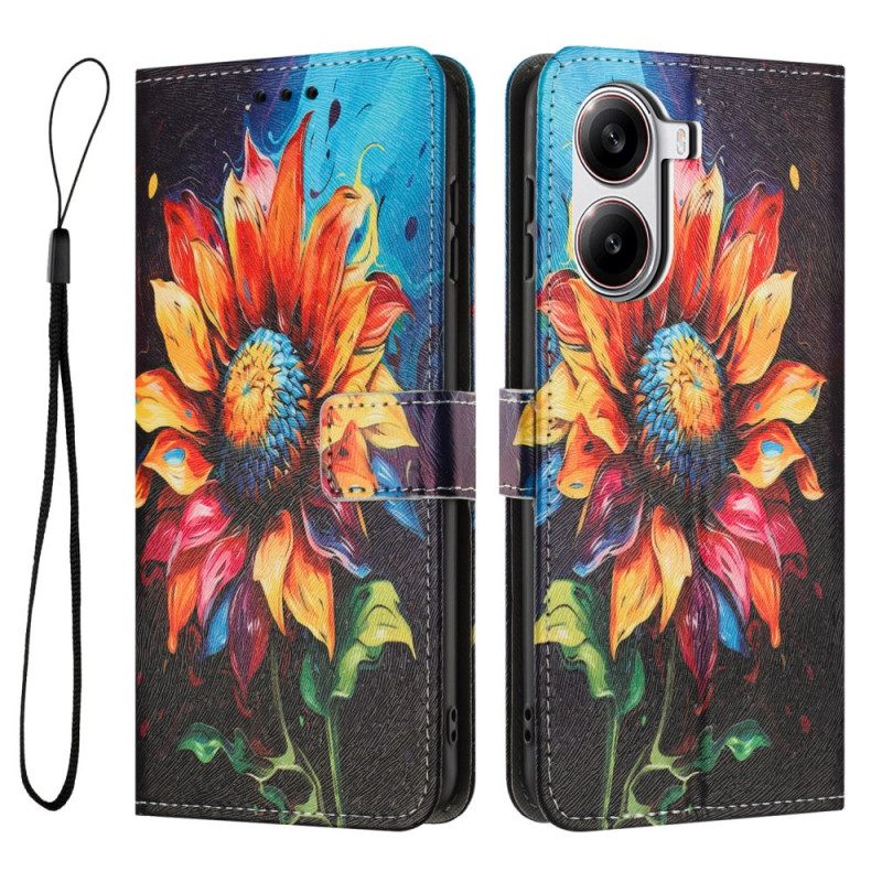 Folio-hoesje Poco X7 Pro 5g Telefoonhoesje Zonnebloemverf