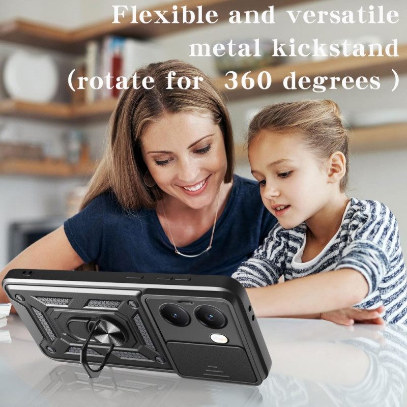 Hoesje Poco X7 Pro 5g 5-rings Schuifbare Camerabevestiging En Beschermer