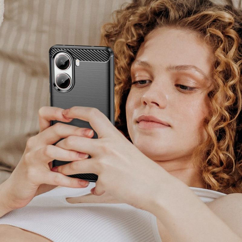 Hoesje Poco X7 Pro 5g Geborsteld Koolstofvezel Bescherming Hoesje