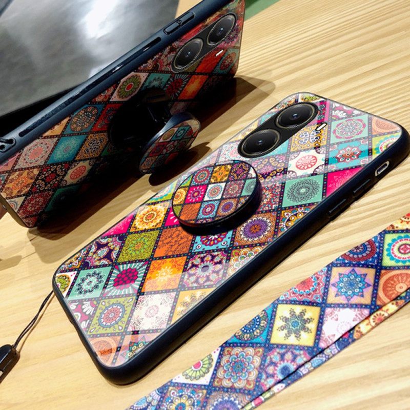 Hoesje Poco X7 Pro 5g Patchwork Standaard En Bandje
