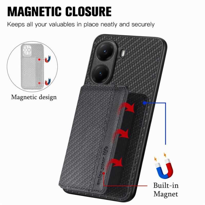 Hoesje Poco X7 Pro 5g Rfid-kaarthouder Van Koolstofvezel