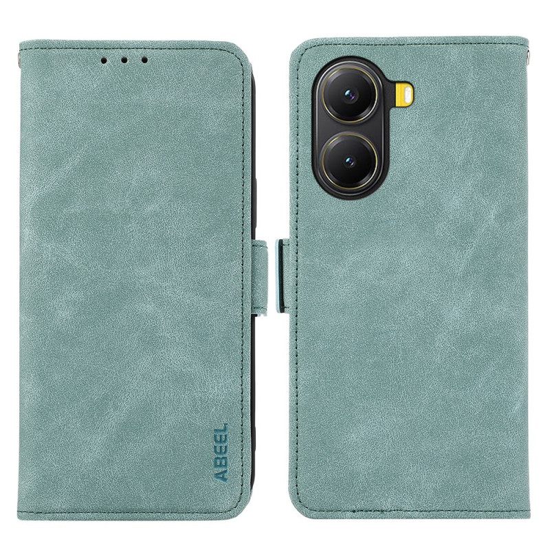 Leren Hoesje Poco X7 Pro 5g Abeel Vintage Suède-look Bescherming Hoesje