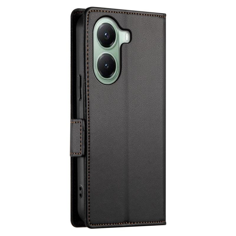 Leren Hoesje Poco X7 Pro 5g Klassiek Met Decoratieve Klinknagel Bescherming Hoesje