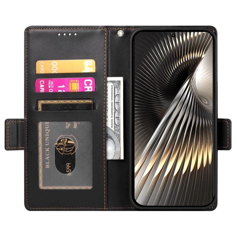 Leren Hoesje Poco X7 Pro 5g Klassiek Met Decoratieve Klinknagel Bescherming Hoesje