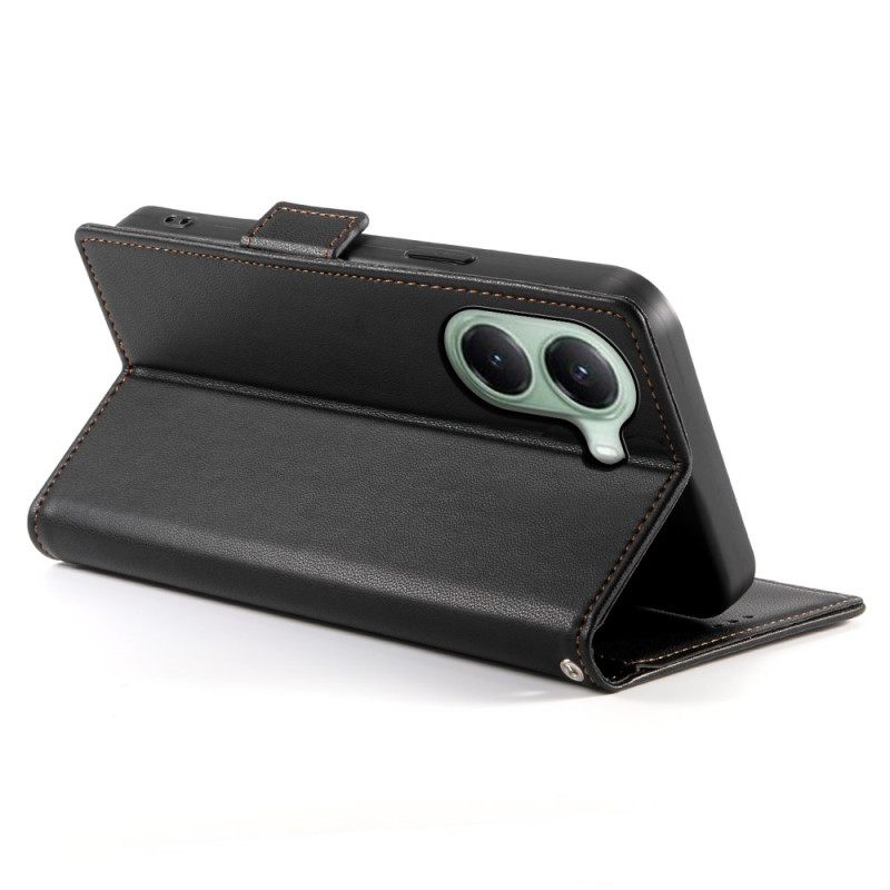 Leren Hoesje Poco X7 Pro 5g Klassiek Met Decoratieve Klinknagel Bescherming Hoesje