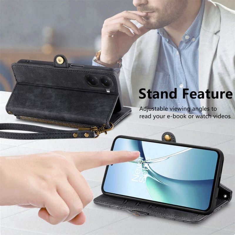 Leren Hoesje Poco X7 Pro 5g Portemonnee Met Geometrische Lijnen Bescherming Hoesje