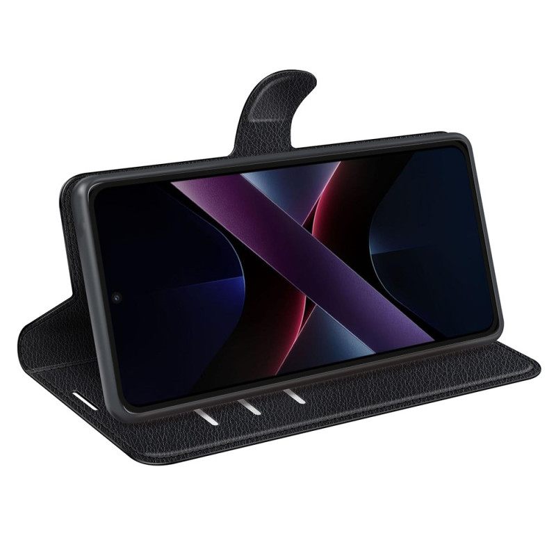 Leren Hoesje Voor Poco X7 Pro 5g Lychee Kunstleer