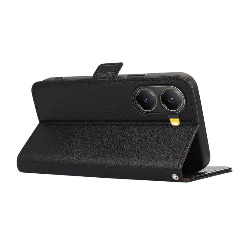 Leren Hoesje Voor Poco X7 Pro 5g Lychee Kunstleer Abeel