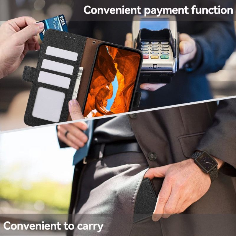 Leren Hoesje Voor Poco X7 Pro 5g Lychee Kunstleer Abeel