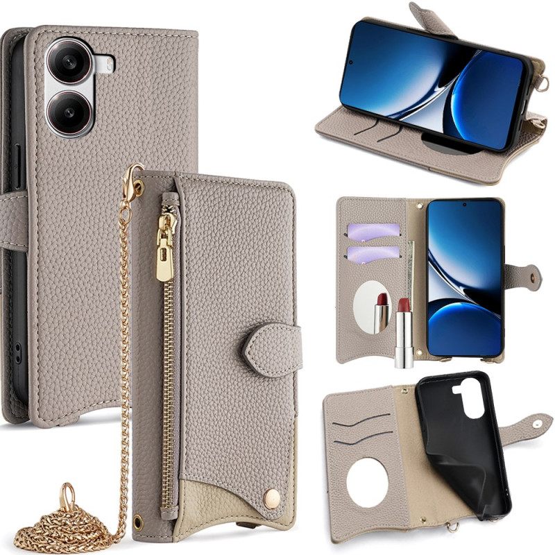 Leren Hoesje Voor Poco X7 Pro 5g Portemonnee Met Ketting