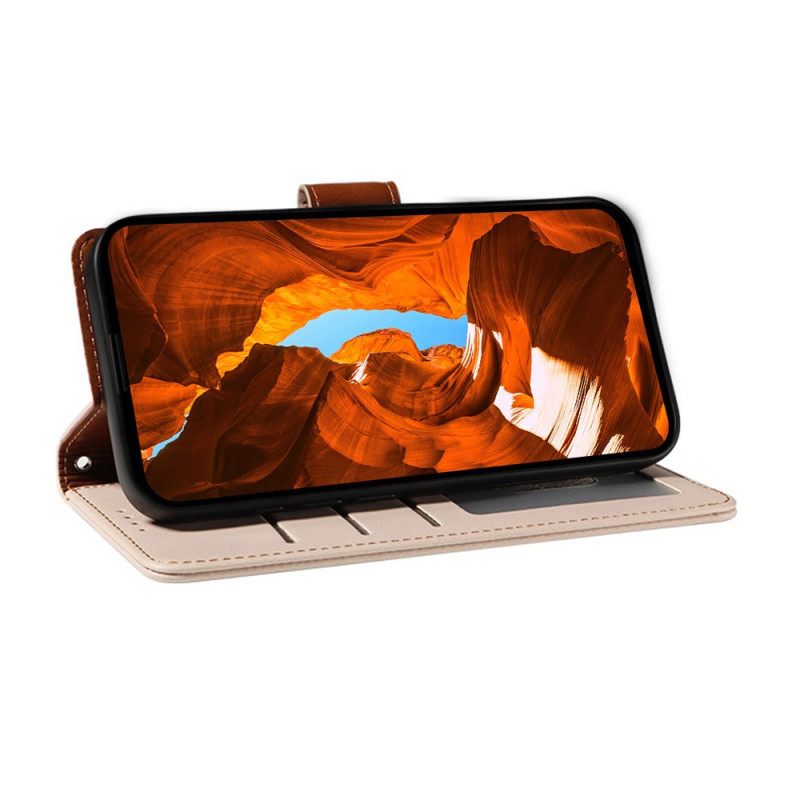 Leren Hoesje Voor Poco X7 Pro 5g Rfid-bescherming Met Koord