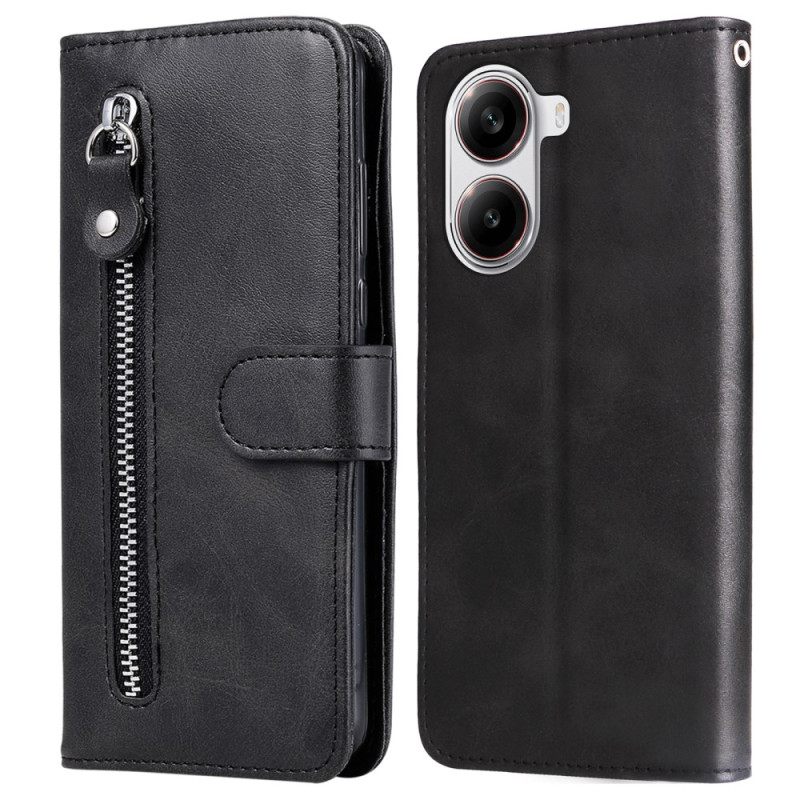 Leren Hoesje Voor Poco X7 Pro 5g Ritssluiting