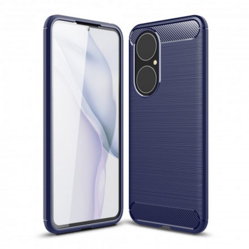 Hoesje voor Huawei P50 Geborstelde Koolstofvezel