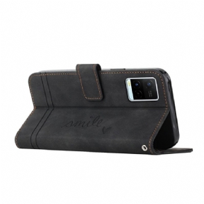 Flip Case voor Vivo Y21 / Y21s / Y33s Lachlijnen