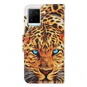 Folio-hoesje voor Vivo Y21 / Y21s / Y33s Artistiek Luipaard
