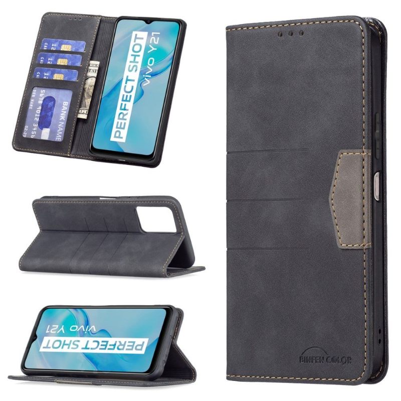 Folio-hoesje voor Vivo Y21 / Y21s / Y33s Binfen Color Flip Faux Leather