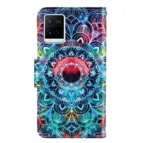Folio-hoesje voor Vivo Y21 / Y21s / Y33s Kleurrijke Mandala
